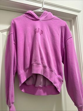GAP Pink Cropped Pullover Hoodie